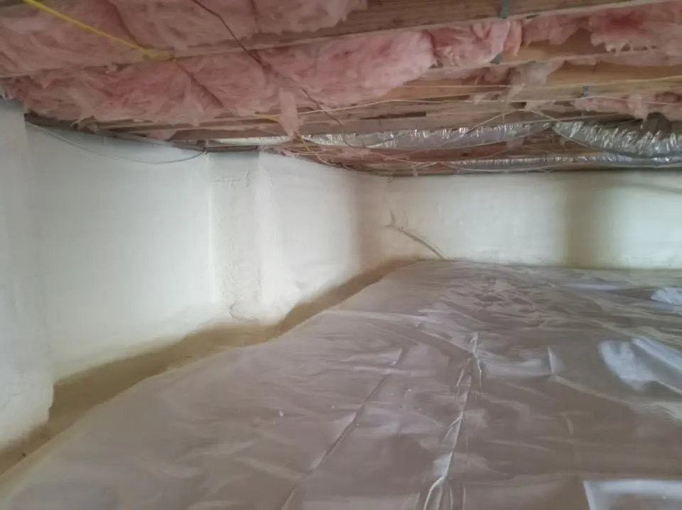 Crawl space encapsulation with closed-cell spray foam for Roof Waterproofing in Republic